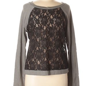 BCBGMazAzria Lace Detail Sweatshirt Size M